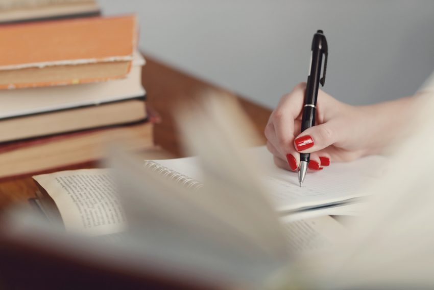 Woman in the library